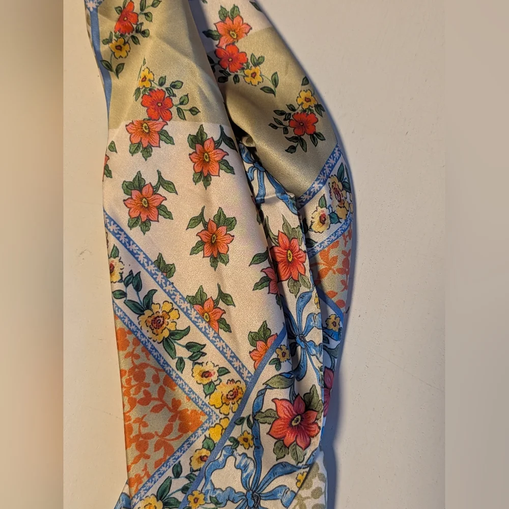 Anthropologie Summer Fruits Hair Scarves Ivory/Patchwork Floral Select One
